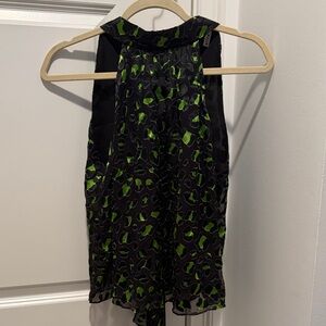 Alice + Olivia Black and Green Blouse